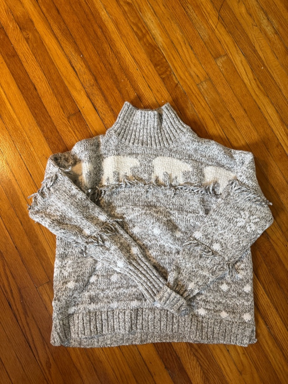 LOFT Marled Gray Knit Turtleneck Sweater - Picture 3 of 6